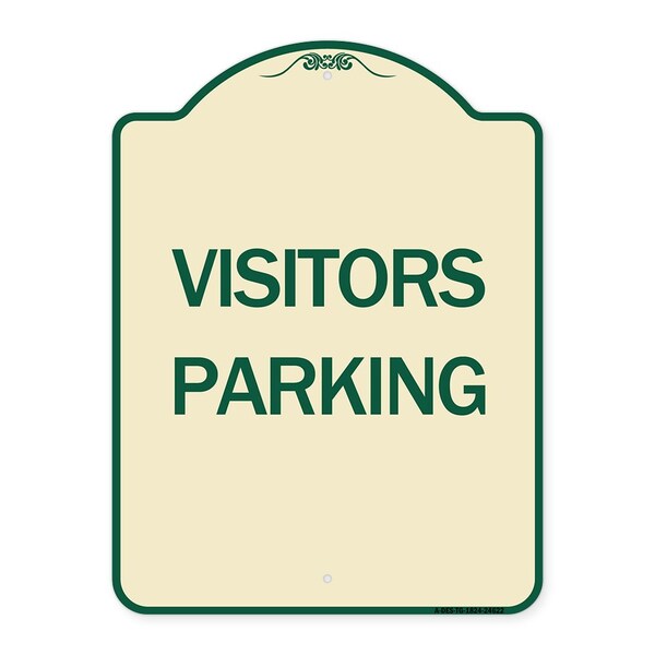 Parking Lot Visitors Parking Heavy-Gauge Aluminum Architectural Sign, 24" x 18", TG-1824-24622